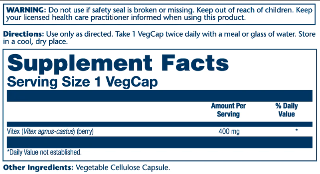 Vitex Berry Extract 400mg - 100 vcaps