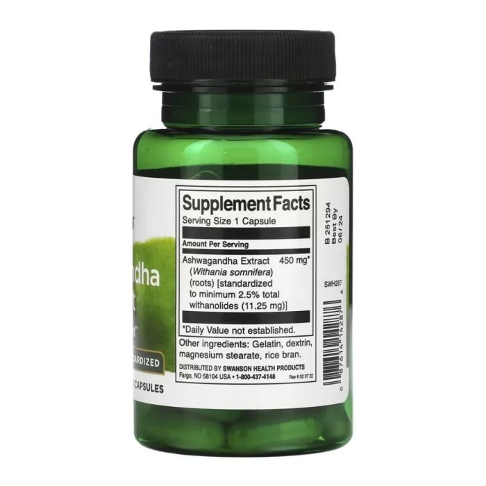 Ashwagandha Extract Standardized 450mg - 60 caps