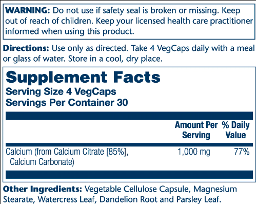 Calcium Citrate 1000mg - 120 vcaps
