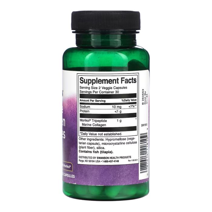 Marine Collagen Peptides Type I Featuring Morikol 500mg - 60 vcaps