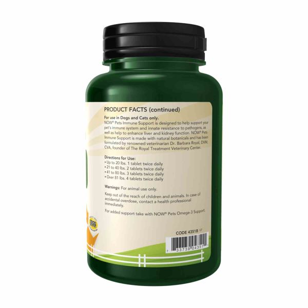 NOW® Pet Immune Support – иммунная поддержка для собак и кошек - 90 tabs