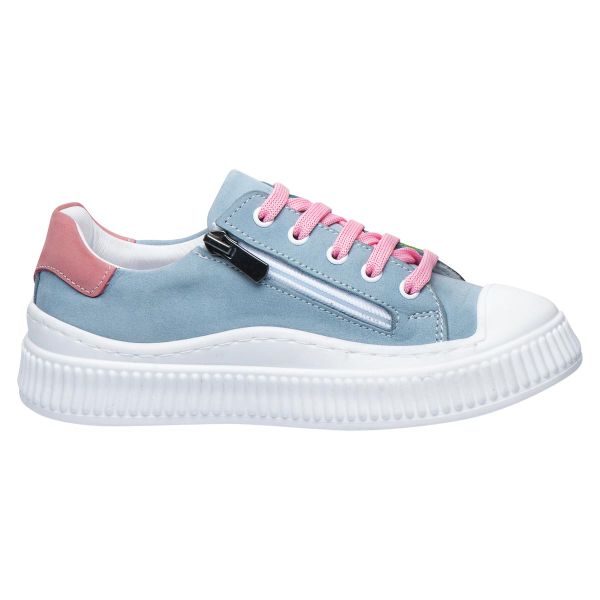 Кеди профілактичні для дівчинки, блакитний/кольоровий декор (арт. LEO-3425), Theo Leo (Туреччина)