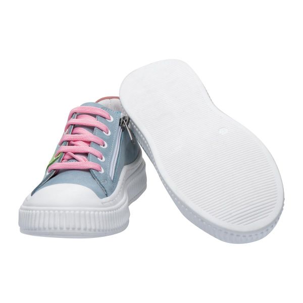 Кеди профілактичні для дівчинки, блакитний/кольоровий декор (арт. LEO-3425), Theo Leo (Туреччина)