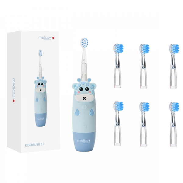 Дитяча зубна щітка MEDICA+ KidsBrush 2.0 Blue + Насадки (6 шт) Дитяча зубна щітка MEDICA+ KidsBrush 2.0 Blue + Насадки (6 шт)