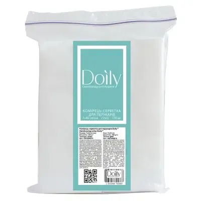 Воротник-салфетка для парикмахеров из спанлейса ТМ "Doily" 7х40 см (100 шт/пач), Белый Воротник-салфетка для парикмахеров из спанлейса ТМ "Doily" 7х40 см (100 шт/пач), Белый