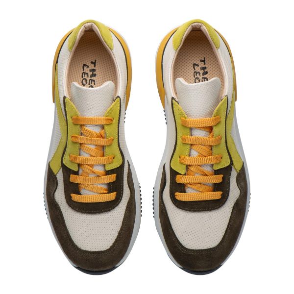 Кросівки профілактичні для дівчинки, бежевий/хакі/лайм (арт. LEO-3373), Theo Leo (Туреччина)