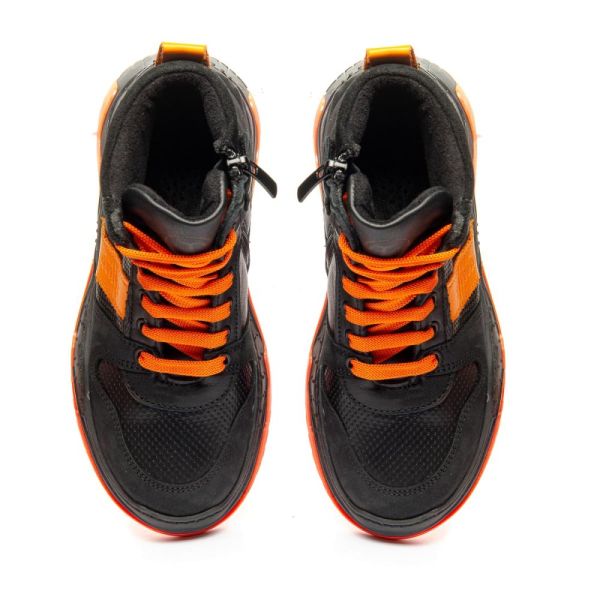 Черевики профілактичні дитячі, чорний/помаранчевий (арт. LEO-1353), THEO LEO (Туреччина)