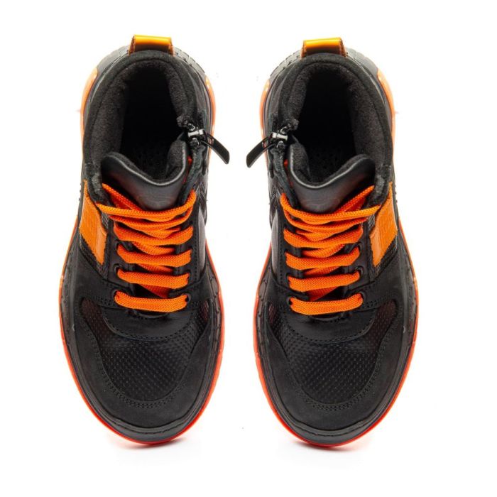Черевики профілактичні дитячі, чорний/помаранчевий (арт. LEO-1353), THEO LEO (Туреччина)