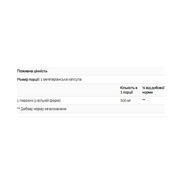 L-Tyrosine 500mg - 100 vcaps