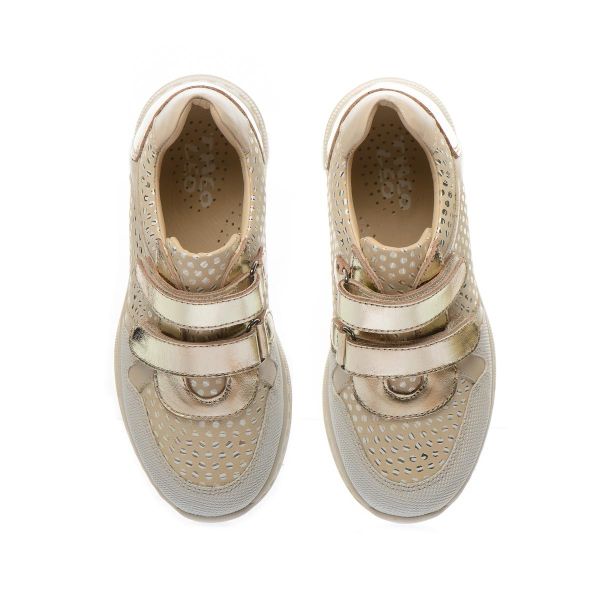 Детские кроссовки для девочек бежевые, Theo Leo (Турция)