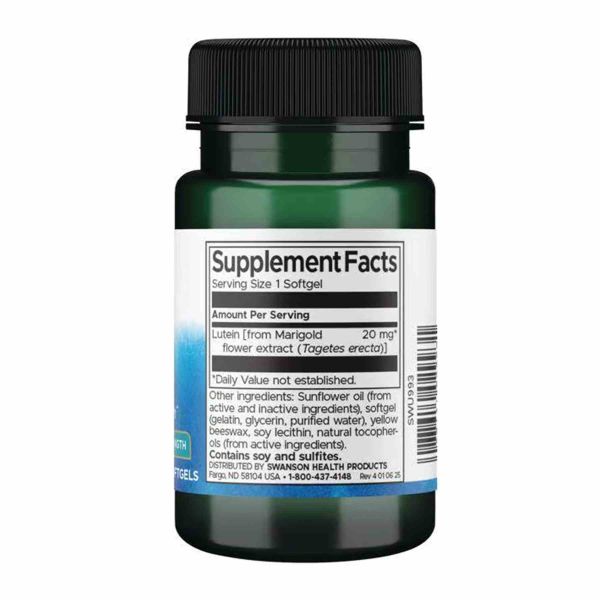  Лютеїн Swanson Lutein & Bilberry - 60 softgels