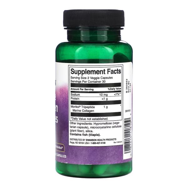 Swanson, пептиды морского коллагена типа 1, Collagen Peptides 500mg - 60 vcaps