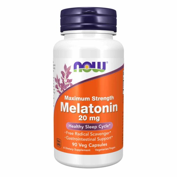 Melatonin 20 мг NOW — Поддержка здорового сна и антиоксидантная защита - 90 vcaps Melatonin 20 мг NOW — Поддержка здорового сна и антиоксидантная защита - 90 vcaps