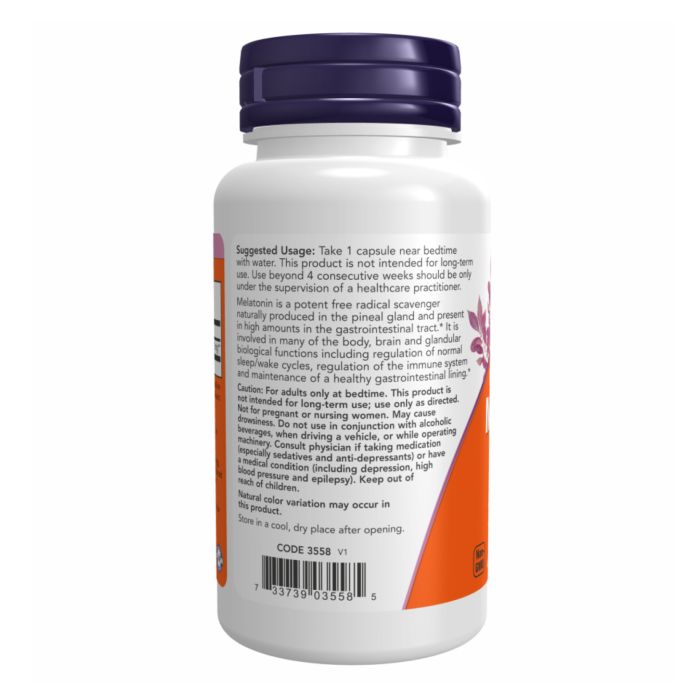 Melatonin 20 мг NOW — Підтримка здорового сну та антиоксидантний захист - 90 vcaps