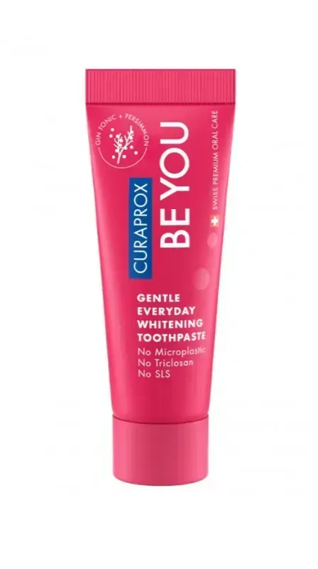 Освітлююча зубна паста Curaprox Be You Purple, пурпурного кольору, 10 мл., RDA - 50 Смак: Джин-Тонік&Хурма Освітлююча зубна паста Curaprox Be You Purple, пурпурного кольору, 10 мл., RDA - 50 Смак: Джин-Тонік&Хурма