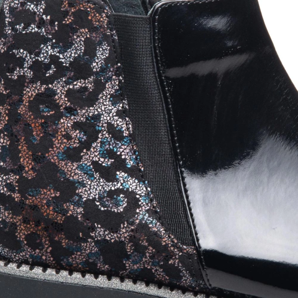 Ботинки для девочек леопард черный (арт.LEO-1038) Theo Leo (Турция)