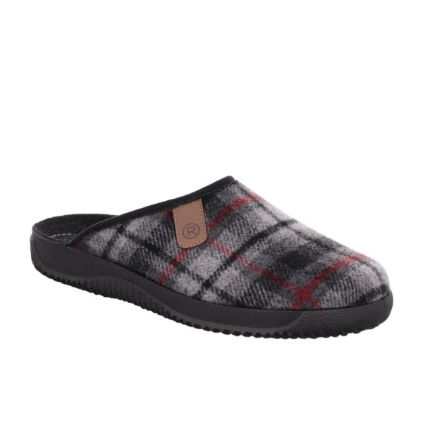 Чоловічі сабо Soltau-H, антрацит/клітинка (арт.2781 82), ROHDE (Німеччина)