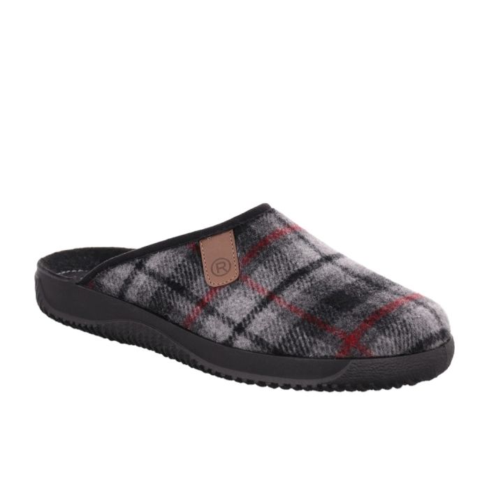 Чоловічі сабо Soltau-H, антрацит/клітинка (арт.2781 82), ROHDE (Німеччина)