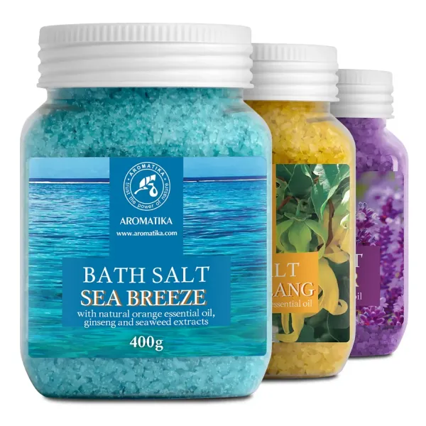 Набір солей для ванн «Морський бриз», «Іланг-іланг», «Лаванда» 3 шт x 400 г Ароматика