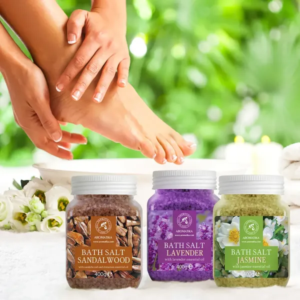 Набір солей для ванн «Сантал», «Лаванда», «Жасмин» 3 шт x 400 г Ароматика
