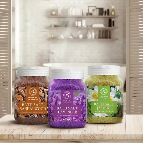 Набір солей для ванн «Сантал», «Лаванда», «Жасмин» 3 шт x 400 г Ароматика
