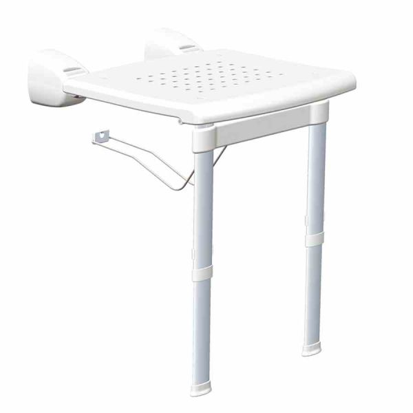 Відкидне сидіння для душової на ніжках з настінним кріпленням KING-PWSL-00 Відкидне сидіння для душової на ніжках з настінним кріпленням KING-PWSL-00