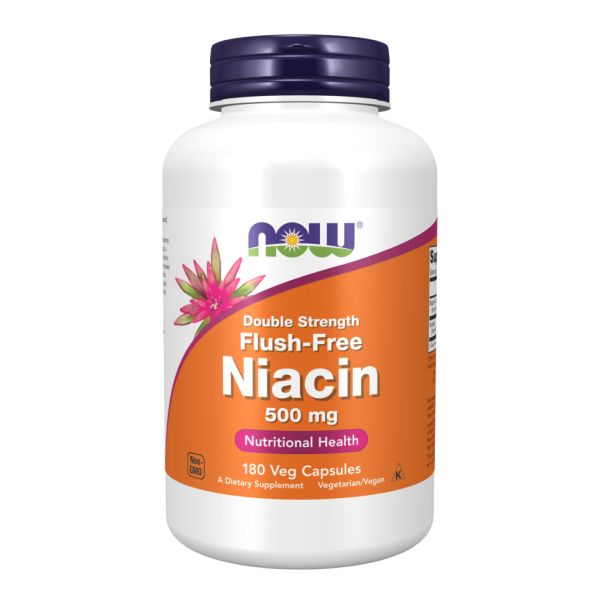 Niacin Flush-Free Double Strength 500 мг NOW - Для здоровья и энергии без покраснения - 180 vcaps Niacin Flush-Free Double Strength 500 мг NOW - Для здоровья и энергии без покраснения - 180 vcaps