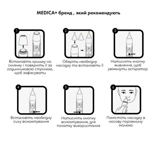 Назальний аспіратор Medica+ NOSE CLEANER 6.0 Yellow