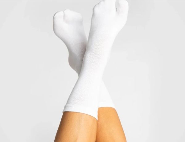 Носки хлопчатобумажные универсальные с разделителем пальцев, белый, (6020), Hallufix (Германия),