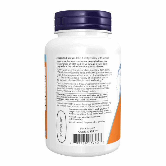 Cod Liver Oil 1000mg - 180 sgels