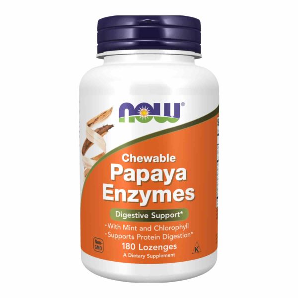 NOW Papaya Enzyme Lozenges – жувальні ферменти з м’ятою та хлорофілом- 180 tabs  NOW Papaya Enzyme Lozenges – жувальні ферменти з м’ятою та хлорофілом- 180 tabs