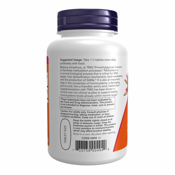 NOW Foods, метилфолат,TMG 1000mg - 100 tabs