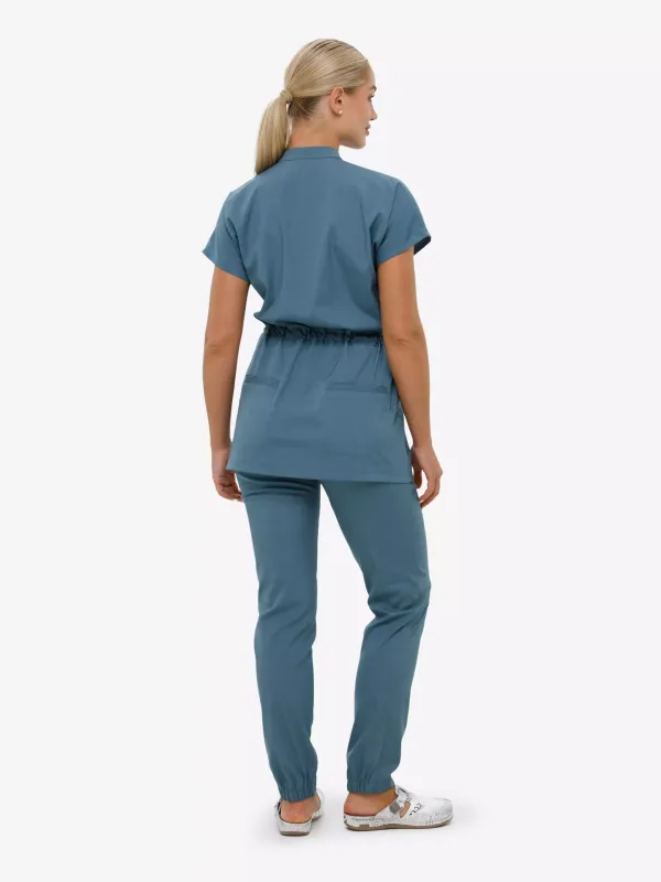 Ода Женский Медицинский Костюм цвет ниагара