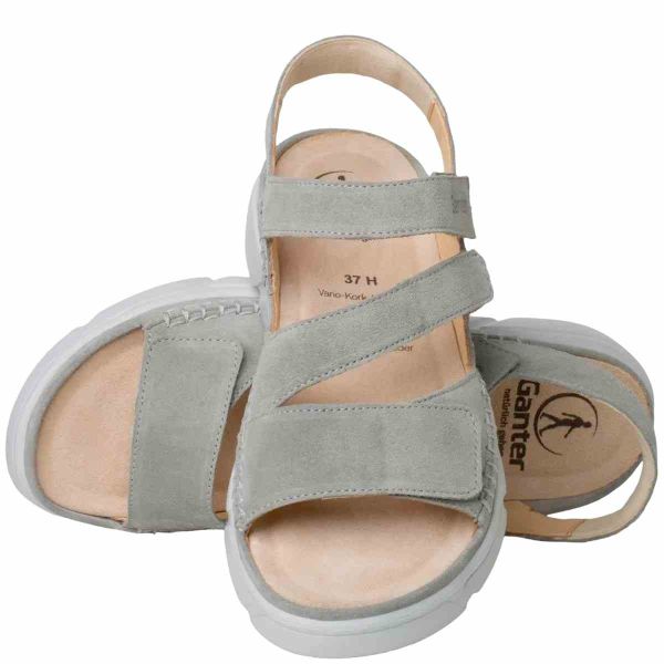 Ортопедические сандалии Halina, серый велюр (арт.9-20 0472 6800), Ganter (Австрия)