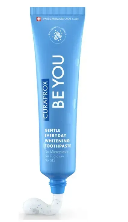 Освітлююча зубна паста Curaprox Be You Blue, блакитного кольору, 60 мл., RDA - 50 Смак: Ожина & Лакриця