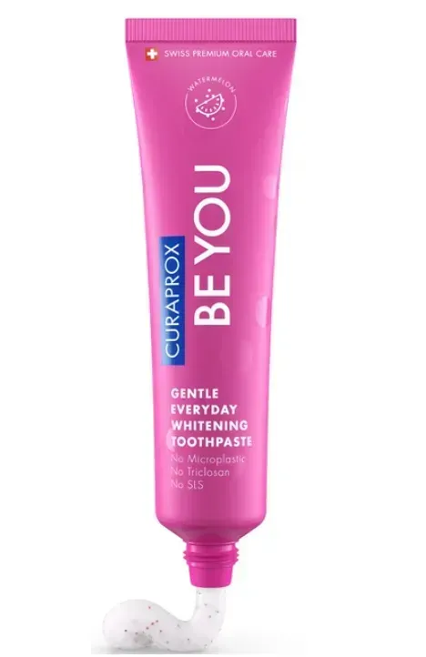 Освітлююча зубна паста Curaprox Be You Pink, рожевого кольору, 60 мл., RDA - 50 Смак: Кавун