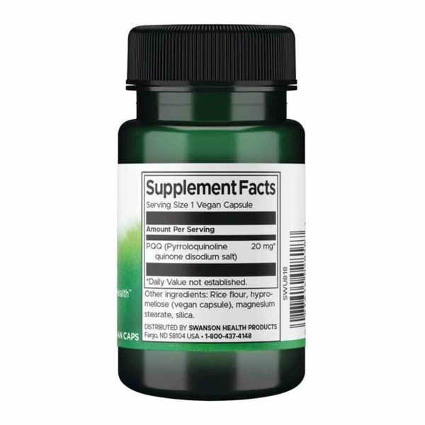 Антиоксидант Пірролохінолінхінон Swanson PQQ Pyrroloquinoline Quinone 20mg - 30 vcaps