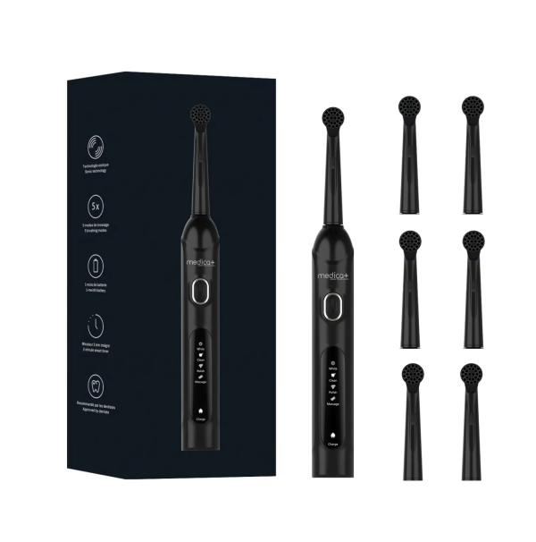 Електрична зубна щітка MEDICA+ ProBrush XO Сarbon (Black) + 6 змінних насадок Електрична зубна щітка MEDICA+ ProBrush XO Сarbon (Black) + 6 змінних насадок