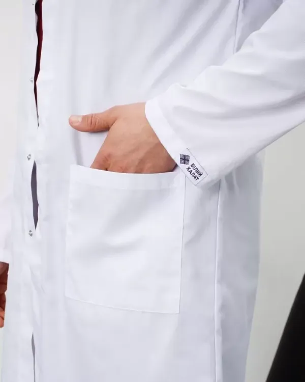 Халат медицинский мужской Амстердам цвет белый-серый