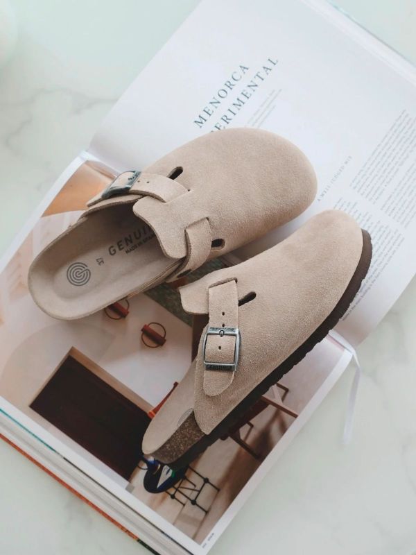 Сабо ортопедичні Riva, бежевий велюр, unisex, G105495, TM Genuins (Іспанія)
