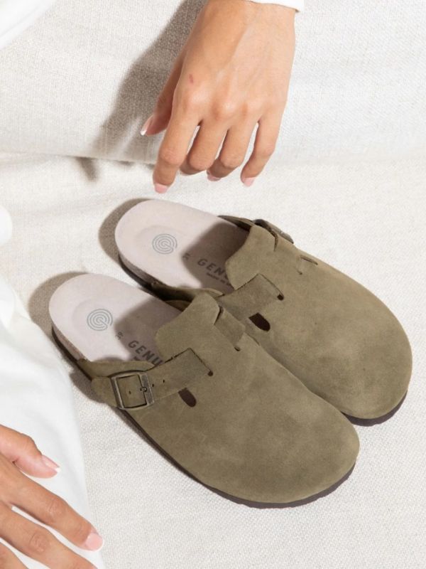 Сабо ортопедичні жіночі Riva, хакі/велюр, G105944, TM Genuins (Іспанія)