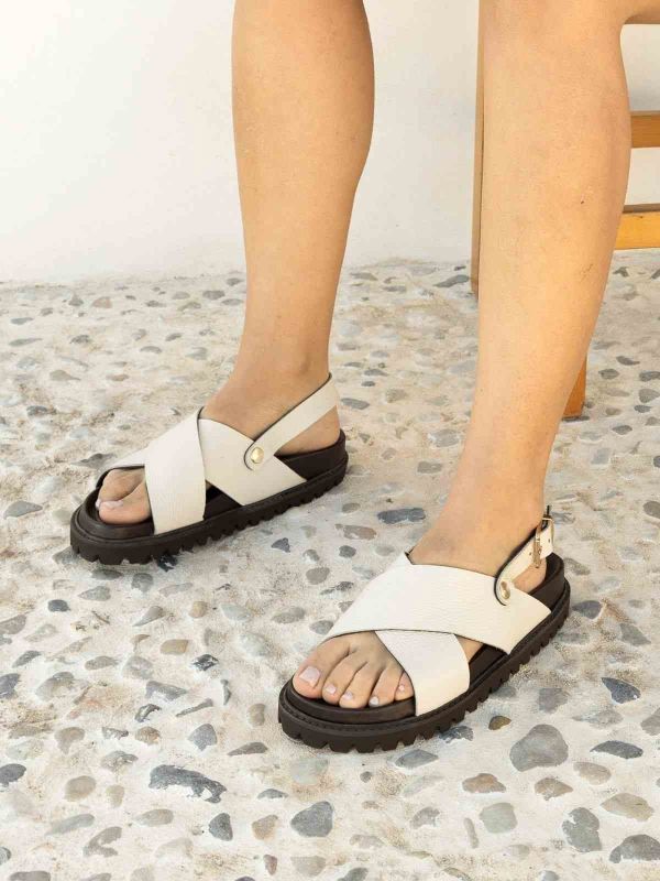 Сандалі ортопедичні жіночі Melen, молочний, G106286, TM Genuins (Іспанія)