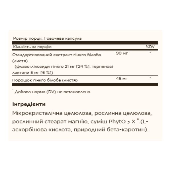 Solgar, листя Гінкго Білоба SFP Ginkgo Biloba Leaf Extract - 180 vcaps