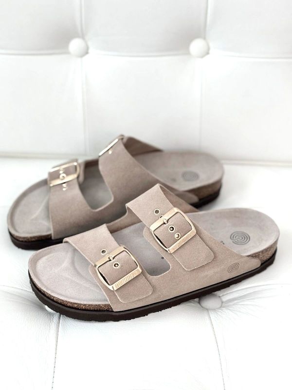 Шльопанці ортопедичні жіночі Hawaii, св.бежевий/велюр, G104350, TM Genuins (Іспанія)