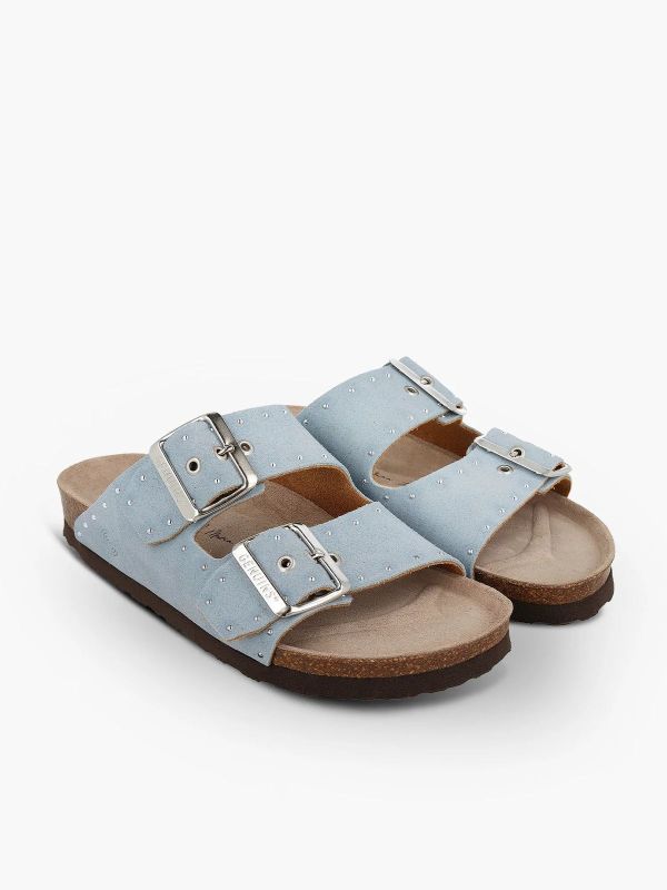 Шльопанці ортопедичні жіночі Honolulu, блакитний/велюр, G106249, TM Genuins (Іспанія)