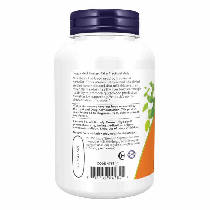 Silymarin Milk Thistle 450mg - 120 sgels