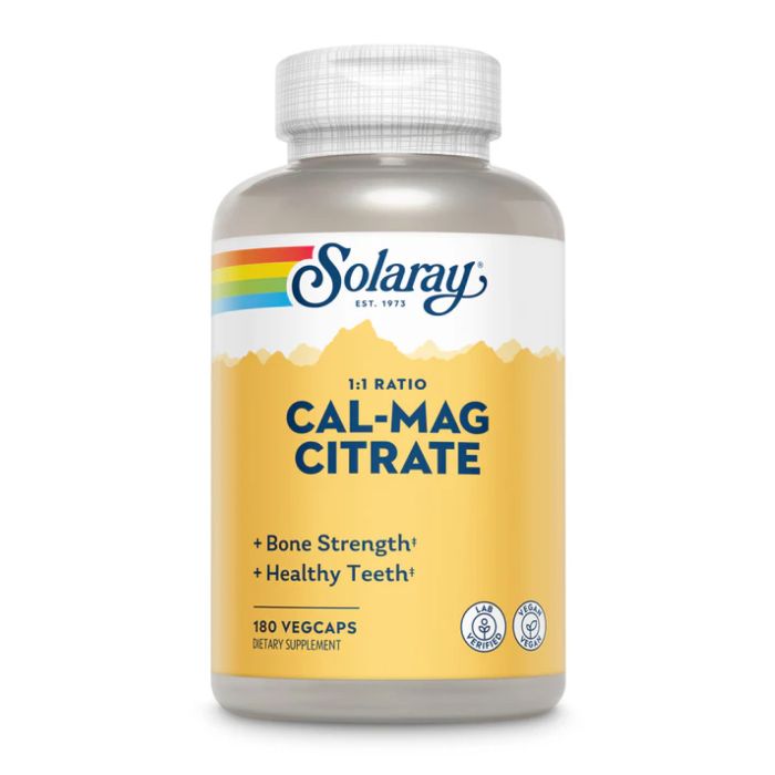 Cal‑Mag Citrate 1:1 – 180 VegCaps для підтримки кісток, зубів, м’язів і нервової системи