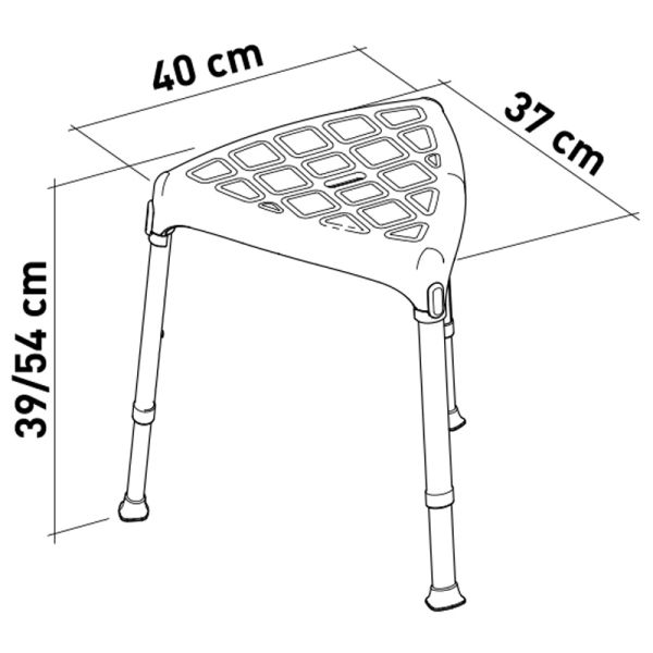 Табурет для ванни та душу трикутний KING-BSTTA-00