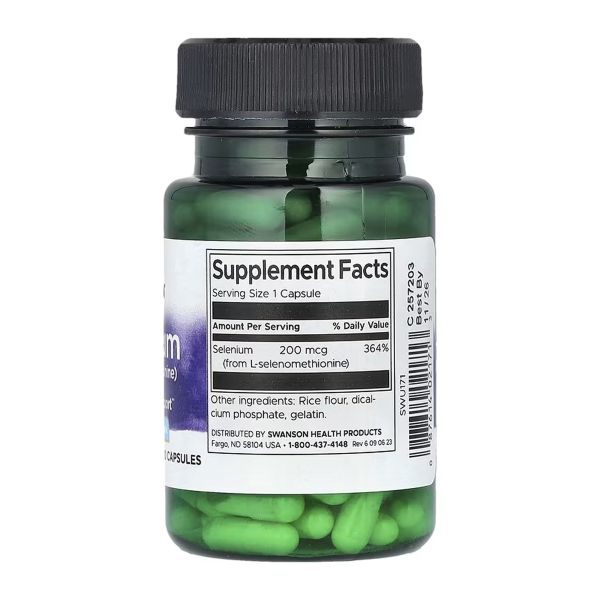 Swanson SeMSC Selenium – Селен для клеточной защиты, простаты, щитовидки и иммунитета 200 мг - 120caps