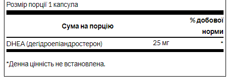 Swanson DHEA 25 мг – Гормональная поддержка, молодость и жизненная энергия для мужчин и женщин 25мг - 120caps
